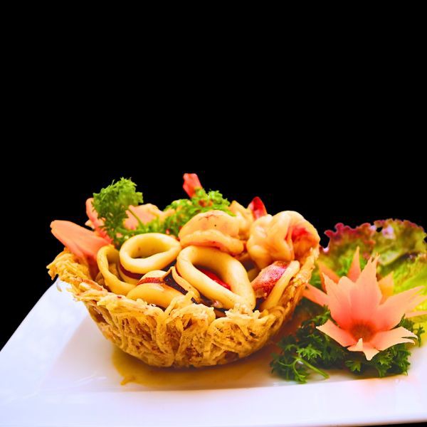 FRIED SEAFOOD IN NEST